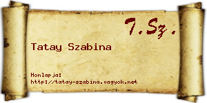 Tatay Szabina névjegykártya